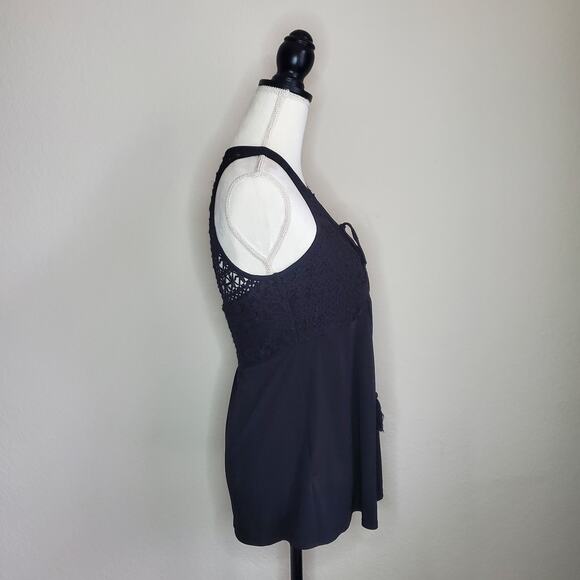 BCBG Black Crochet Tank Top Small - Picture 2 of 10